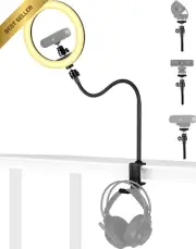 Brio Webcam Ring Light Stand w/ Clamp Mount for Logitech C270 C310 4K