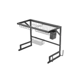 【豪麥源】水槽收納架(65cm廚房流理台瀝水置物架 餐盤架 碗架 蔬果籃 掛鉤 筷筒 刀架 砧板架)