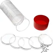 Capsule Tube & 20 Air-Tite H39 Direct Fit Coin Capsules for 1oz Silver Rounds (Red Lid) by OnFireGuy