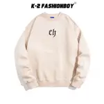 【K-2】EH WASSUP 簡約字母 印花 LOGO 品牌 寬鬆 大學T 長袖上衣 多色 出遊 團體服【D9702】