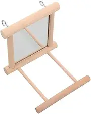 Totority Bird Perch Stand with Mirror for Parrots Easy to Install Bird Perch Platform for Parakeets Resting and Exercise Bar present for Bird Lovers