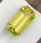 12.85Cts Faceted Emerald Shape Lemon Quartz