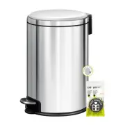 EKO Round Bathroom Trash Can with Lid 5L / 1.32 Gallon Small Step Garbage Can w