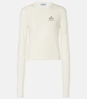 [Prada] Prada Logo cotton jersey top AU 14 white