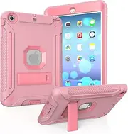 MAKEIT CASE iPad Mini Case, iPad Mini 3 Case Heavy Duty Hybrid Shockproof Protective Silicone and PC Hard Case Full-Body Rugged Protective Case with Kickstand for iPad Mini 1/2/3