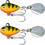 Fish Lures 2 PCS Metal Mini VIB with Spoon Fishing Bait 12g 2.1cm Fishing Tackle Pin Crankbait Vibration Spinner Sinking Bait Fish Hook