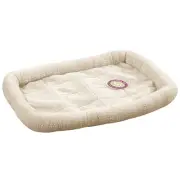 Cozy Sherpa Pet Bed Mat for Crates Natural Beige Plush Cushioning 29.8x18.8