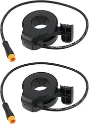 EMSea 2 Pack 130X Electric Bike Thumb Throttle with SM/Waterproof Connector 12-72V for Electric Scooters Ebike, for 22.4 mm Handlebar Tube, 30cm