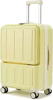 [sdneNest] Spinner Wheel Luggage, Suitcase Luggage with Spinner Wheels, Charging Port, Combination Lock, 20in 24in Carry On (Yellow 20inch)