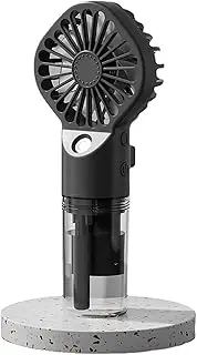 Portable Misting fan Rechargeable, Rechargeable Battery Operated Spray Mist Fan Operated Spray Mist Fan Quiet USB Battery Powered Fan Water Mist Fan Cooling Fans for Makeup Travel, Beach (black)/1219