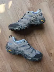 Merrell Moab Vent Womens 7 Grey Blue Hiking Sneakers