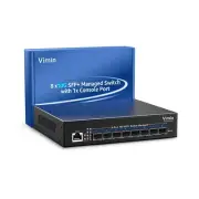 8 Port 10G SFP Managed Switch, VIMIN 10G SFP Network Switch+Fiber Ports,Web/C...