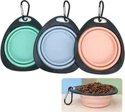 3Pcs Collapsable Pet Bowl, Portable and Foldable Feeding Water Bowls for Dogs Cats, Outdoors Travel Bowls for Small Animals.