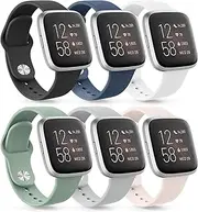 Sport Band for Fitbit Versa 2 / Fitbit Versa/Versa Lite/Versa SE Bands Women Men, Soft Silicone Waterproof Replacement Strap Compatible with Fitbit Versa 2 Smart Watch