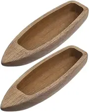 HEALEEP 2Pcs Wooden Boat Model Unfinished Natural Decor for Home Office Craft Fishing Boat with Rustic Texture for Nautical Theme DIY Painting