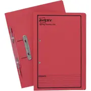 Avery 86814 Spring Transfer File Foolscap Red Box 25