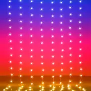 LED Curtain Lights, 8ft x 6ft 144 LED RGB Color Changing String Fairy Lights ...