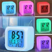 7 Colour Changing Digital Alarm Clock LED Night Light Bedside Clock Room Deco