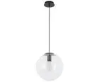 Beacon Lighting Marcel 1 Light 300mm Pendant in Black with Clear Glass