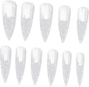 Baluue Professional 500pcs Fake Nails Set Manicure Fake Nail Tips Blank Design Long Nail Patches for Diy Nail Art