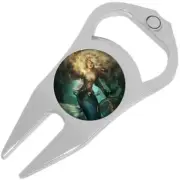 Mermaid Warrior Golf Ball Marker Divot Repair Tool Bottle Opener