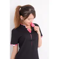 在飛比找蝦皮購物優惠-中國風女性拼花布黑色短袖中式POLO衫~MIT《五四衫》拼客