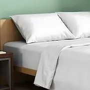 TEXAS LINEN CO. 100% Organic Cotton Percale Sheets King Size - White, 4 PC Set, Breathable, Crisp, Cooling, 16" Deep Pocket Hotel Sheets