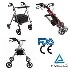 Lightweight Aluminum Foldable Rollator Walking Frame Outdoor Walker Aid Mobility