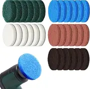 [SUNOYA] Cleaning Pads Set, 30 Pieces Electric Cleaning Brush Compatible with Bosch Home Garden 6033 Battery Cleaning Brush, Universal, Attachment for Bosch Universal Brush Pad Brush
