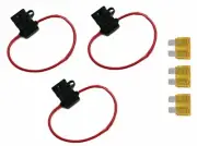 16 Gauge ATC ATO In-Line Fuse Holder Wire 12V Blade Waterproof 3 Pack 15 Amp