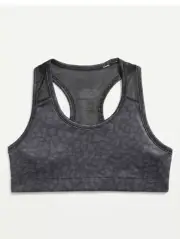 Old Navy Girls Size S (6-7) BlackGo-Dry Printed Racerback Power Press Sports Bra