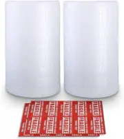 2-Pack Bubble Cushioning Nylon Wrap Rolls, 3/16" X 12" X 72' Ft Total, Perforate