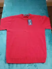 VINTAGE Oliver & Burke Sweater Sz Medium Mens Red Lambswool Long Sleeve NWT