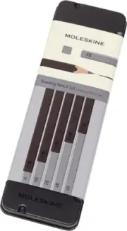Moleskine Drawing Pencil Set in Tin Case (5 graphite pencils 6B, 4B, 2B, HB, H)