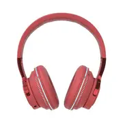 2pcs Wireless Bluetooth Headphones Over Ear Foldable Stereo Noise Cancelling Earphone for Travel Home Office -Red