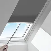 Manual Cellular Window Shades Cordless Honeycomb Blinds Light Filtering Fabric for Skylight Glasshouse（Dark Grey） W(70~80) cm×H(100~120) cm