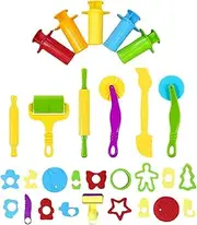 29 Pieces Play Dough Tools Playdough Accessories Set Various Molds Rollers Educational Children, Random Color-RAYWE