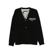 [Kenzo] Kenzo X Futura 2000 Logo-embroidered Cardigan S BLACK