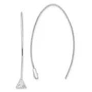 Sterling Silver Triangle Cz Threader Earrings