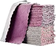 OstWony 15PCS Reusable Cleaning Cloths, Kitchen Towels Dish Towels, 6 x 10 inch, Super Absorbent Multipurpose Dish Cloths, for Furniture Rags, Kitchen Cloths, Tableware Quick-Drying Towels