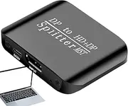 Euyehn Display Port Hub - 4K DP Switcher - Two-Screen Split Display Double Monitors Distributor Large for Laptops Education
