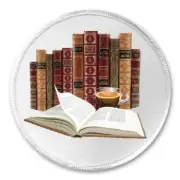Old Vintage Books And Tea - 3" Sew / Iron On Patch Bibliophile Reading Literary