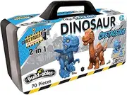 Construct IT Buildables 2-in-1 Cretaceous Dinosaurs – 70-Piece STEM Take Apart Dinosaur Toy – Build Your Own Dinosaurs with Real Tools – Educational Engineering Kit for Kids Ages 3+