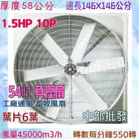 在飛比找Yahoo!奇摩拍賣優惠-「工廠直營」負壓扇 54吋 六葉直結式風機 抽送風通風 排風
