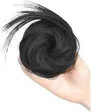 QRSTUVXZY Hairpiece Hair Scrunchie Synthetic Hair Bun Curly Wig Grip Clip Ponytail Hair Extensions Pieces for Women Hairpiece Hair Extension (Black)