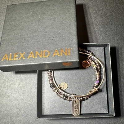 Alex And Ani Love Bangle Bracelets Set of 2