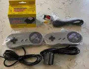 NEW Super Nintendo SNES System Power Supply + 2 Controllers + A/V AV Audio Video