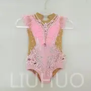 Rhythmic Gymnastics Leotard Pink Competitive Cheerleading Performance Children
