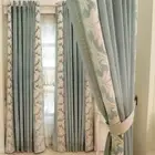 Room European-style Modern Embroidered Light Luxury Stitching Curtains Room