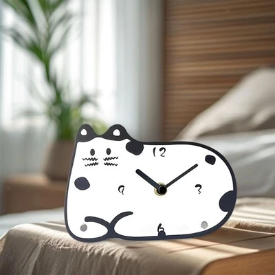 Cat Desk Clock Table Clock Modern Time Clock Ornament Creative Design Quiet